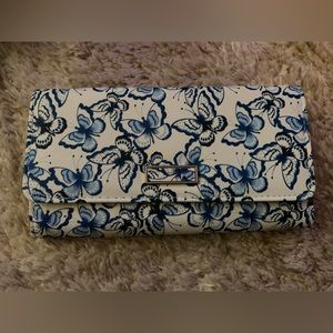 NWOT Blue and white butterfly wallet